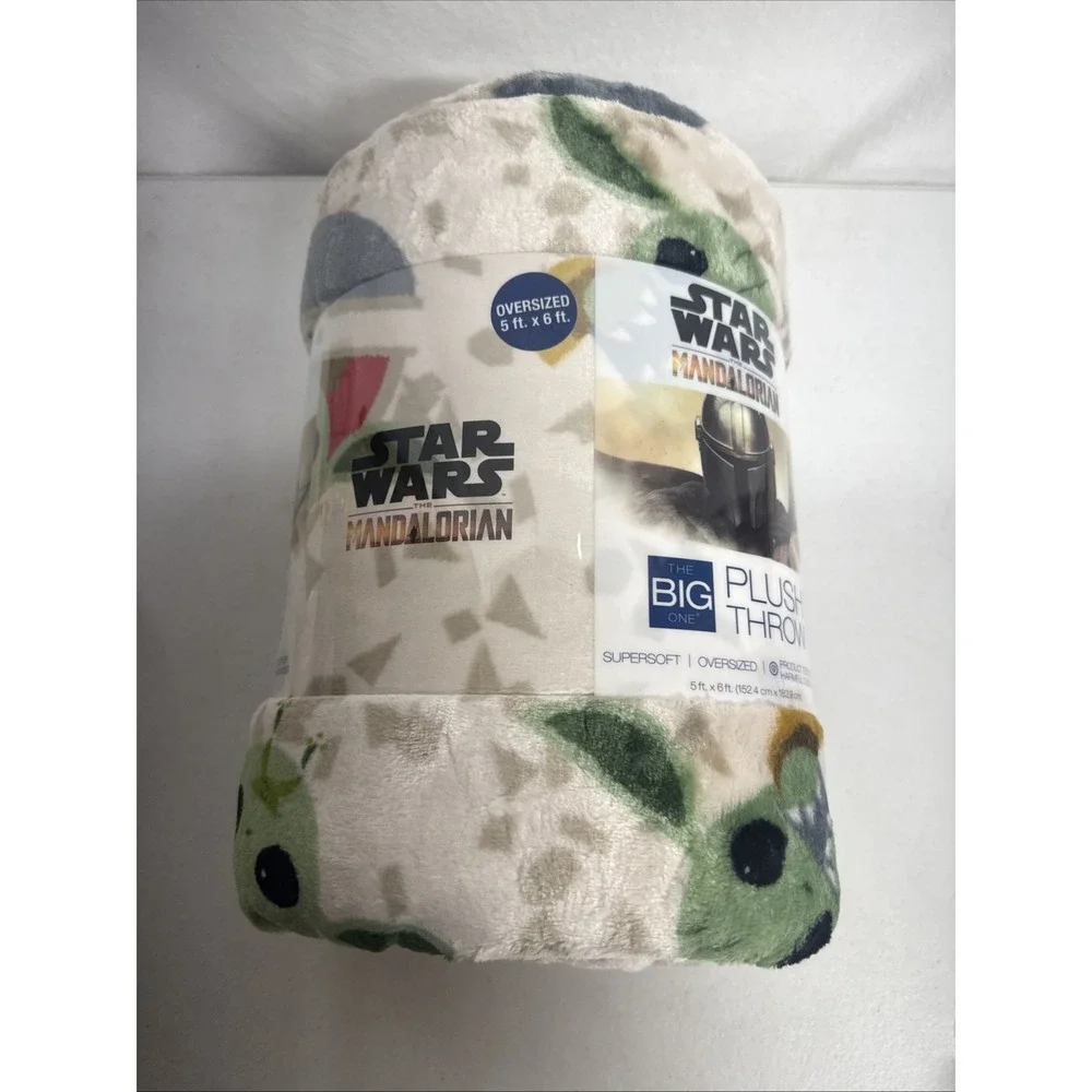 The Big One Star Wars The Mandalorian Grogu Plush Throw Blanket 5 ft x 6 ft